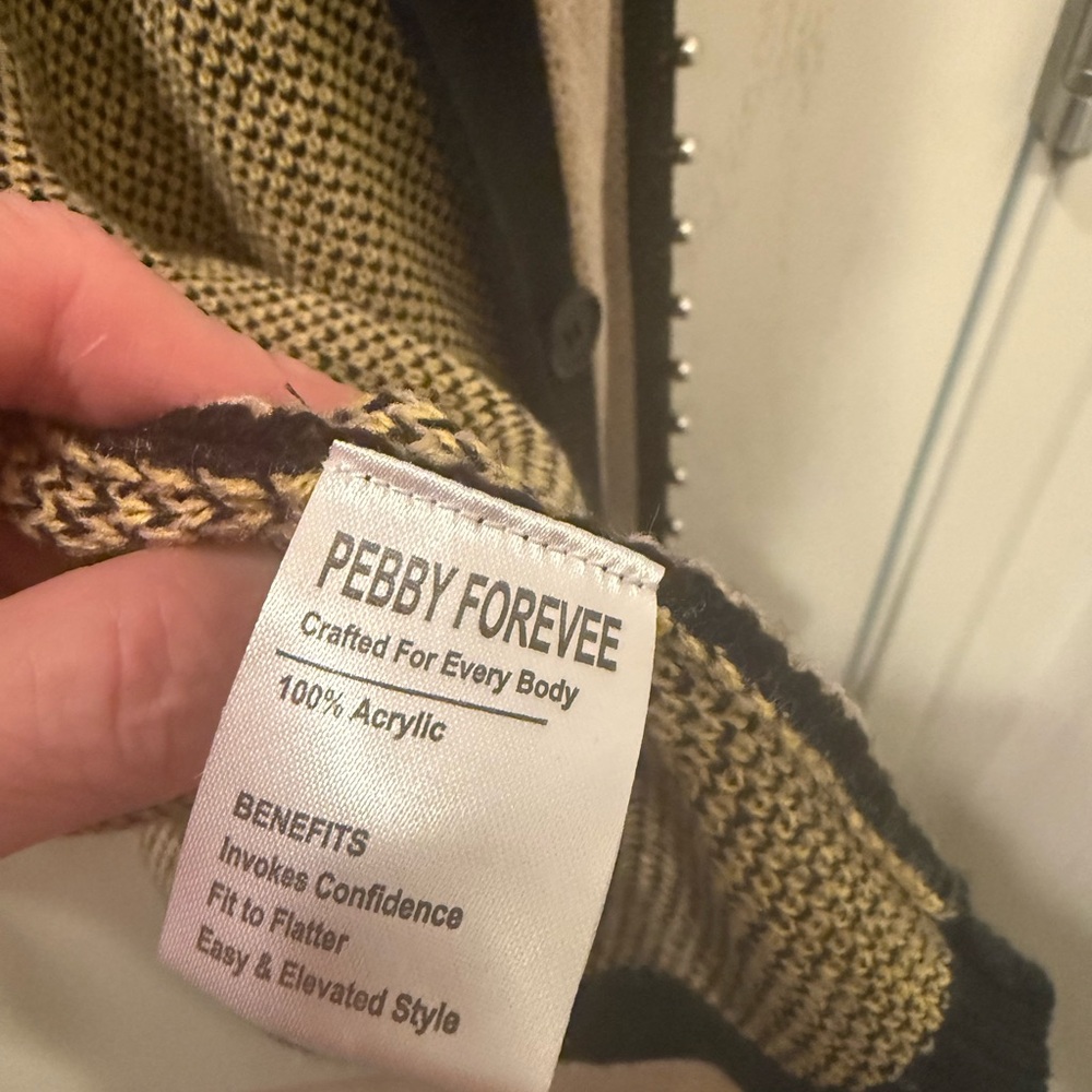 Striped Black and Cream Cardigan - Picture 9 of 10
